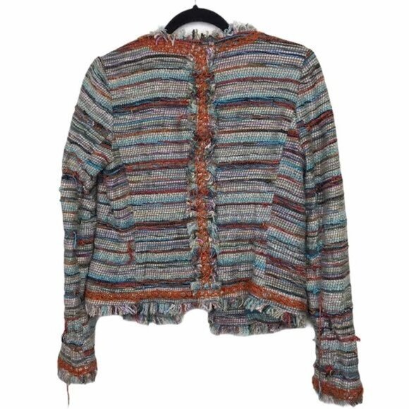 Tory Burch Abageil Yarn Knit Textured Tweed Jacket Size 4 - Picture 3 of 14